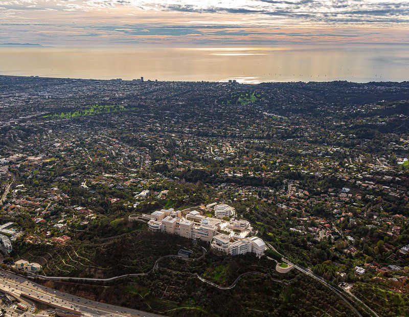 Commercial real estate photo of the Getty Center museum in Los Angeles, California