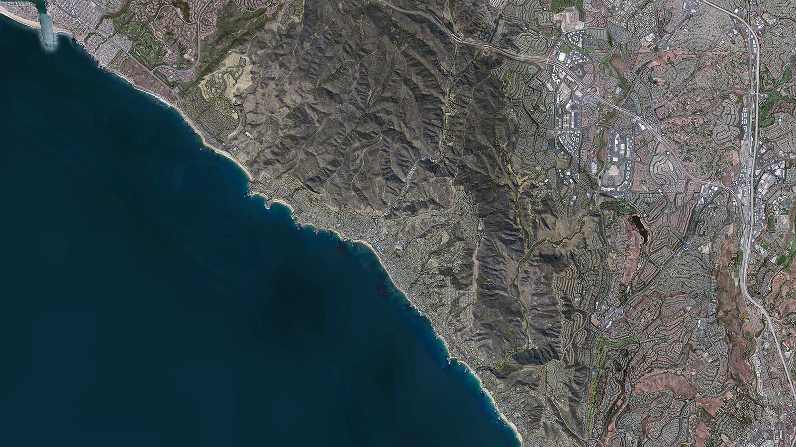Mapping orthophoto image of the City of Laguna Beach, California overlaid on existing imagery