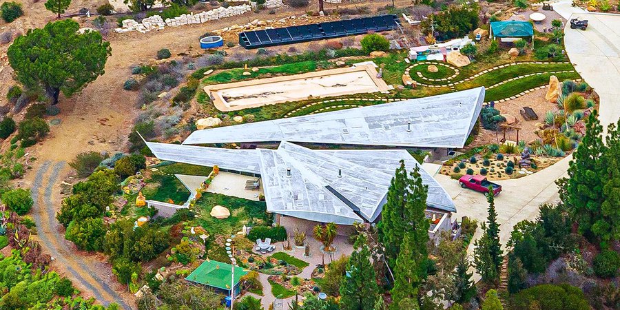 Residential real estate close-up photo of the 747 Wing House in Malibu, California