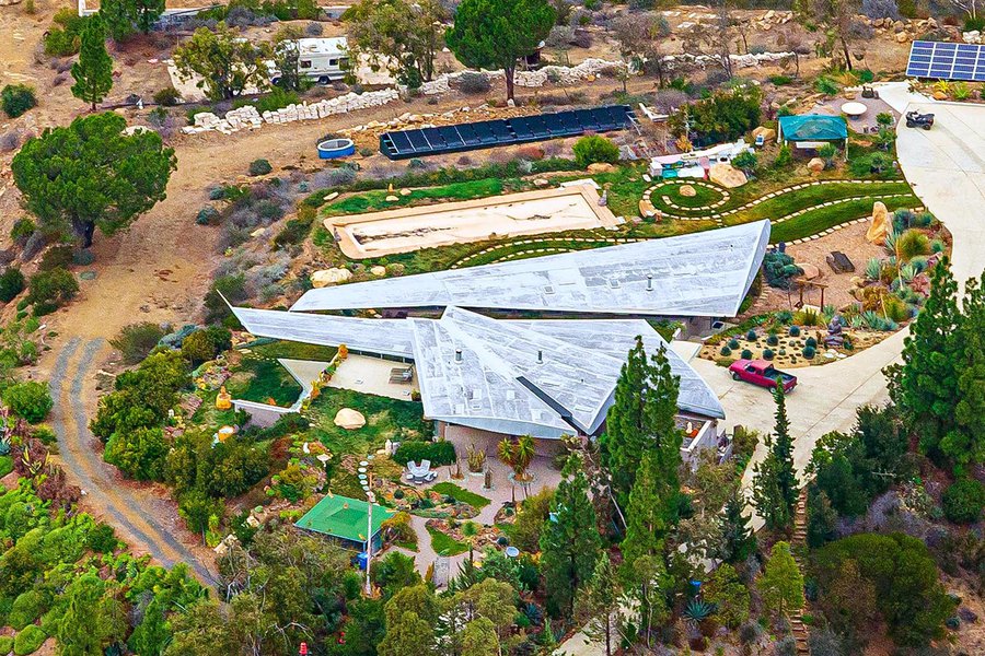 Residential real estate close-up photo of the 747 Wing House in Malibu, California