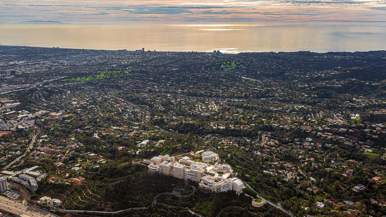 Commercial real estate photo of the Getty Center museum in Los Angeles, California