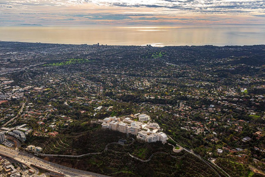 Commercial real estate photo of the Getty Center museum in Los Angeles, California