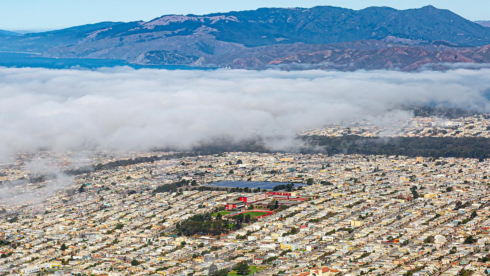 School photo of the Abraham Lincoln High School in the Sunset District of San Francisco