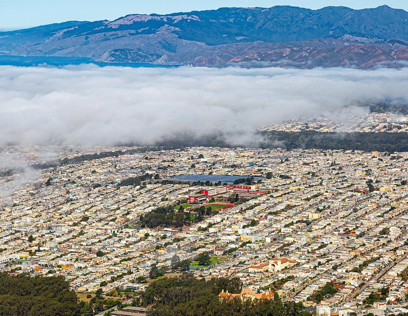 School photo of the Abraham Lincoln High School in the Sunset District of San Francisco