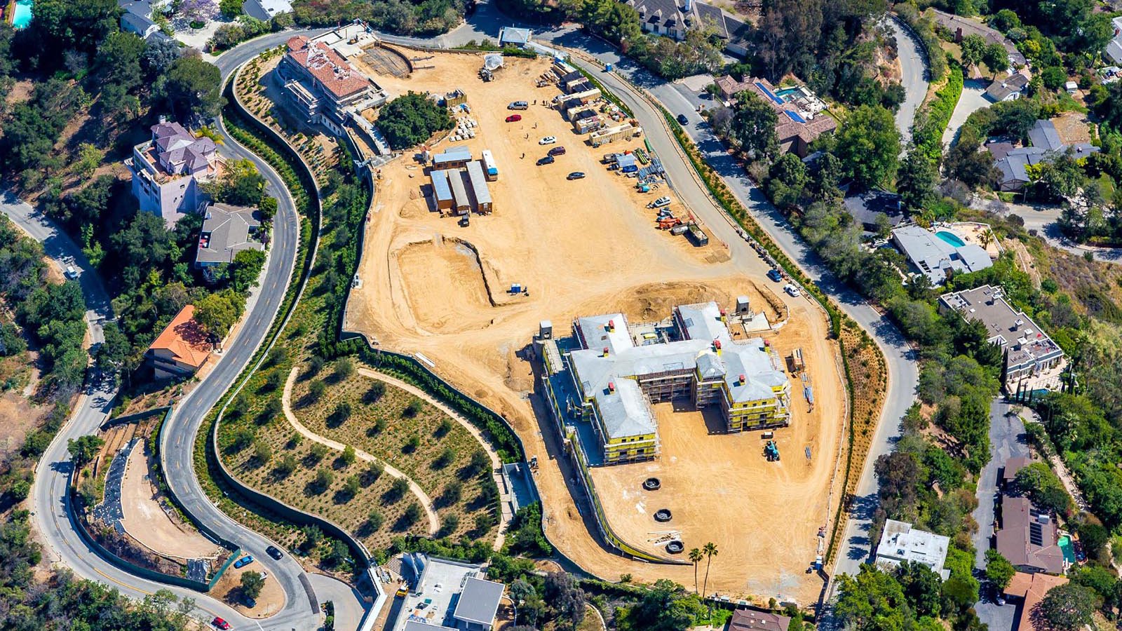 Construction photo of a 77,000 sq ft Bel Air Mega-Mansion