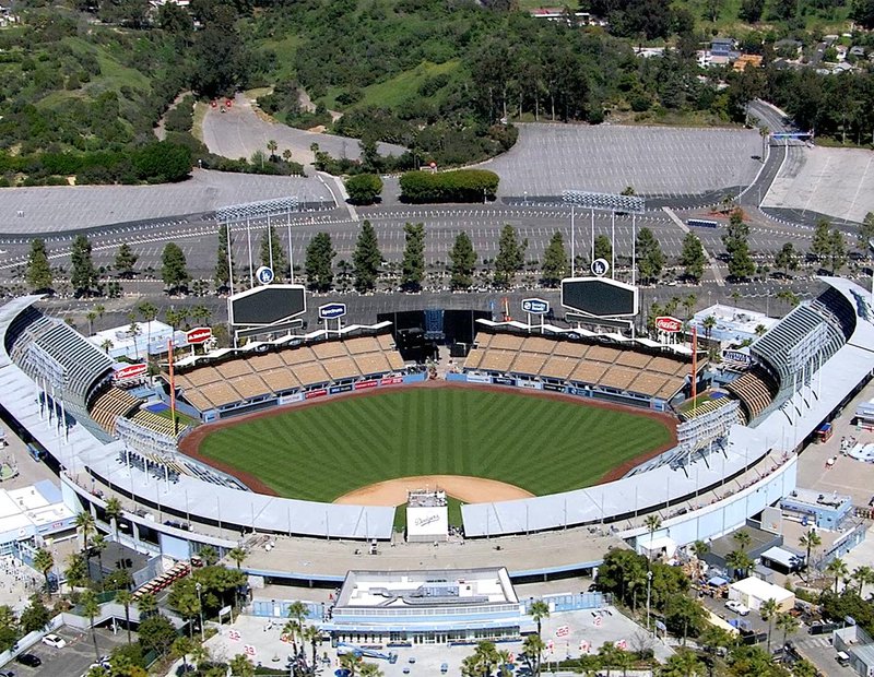 HD Video Still of Dodger Stadium, a baseball stadium in Los Angeles, California