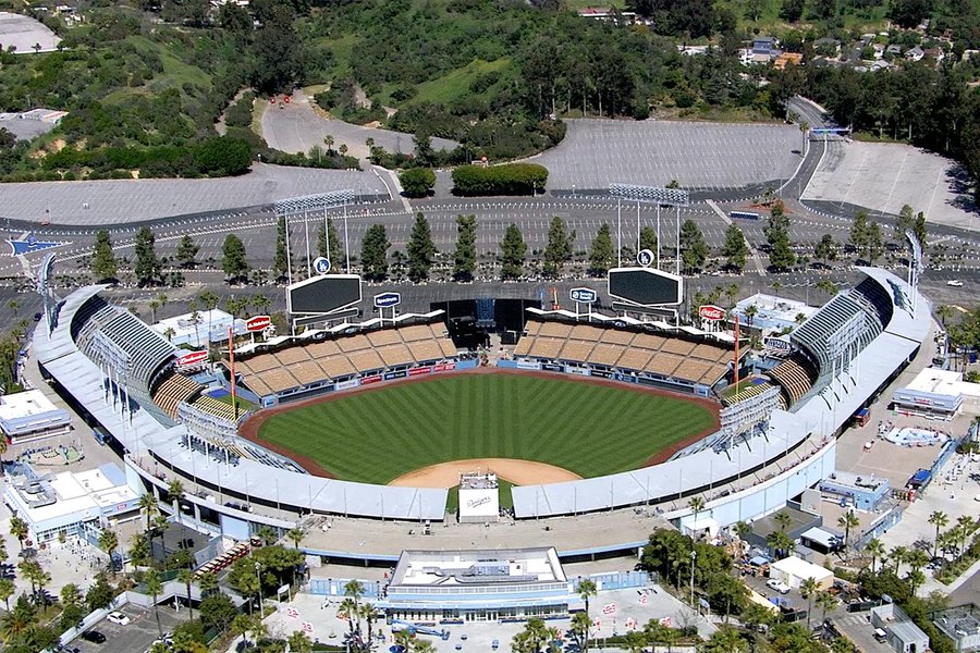 HD Video Still of Dodger Stadium, a baseball stadium in Los Angeles, California