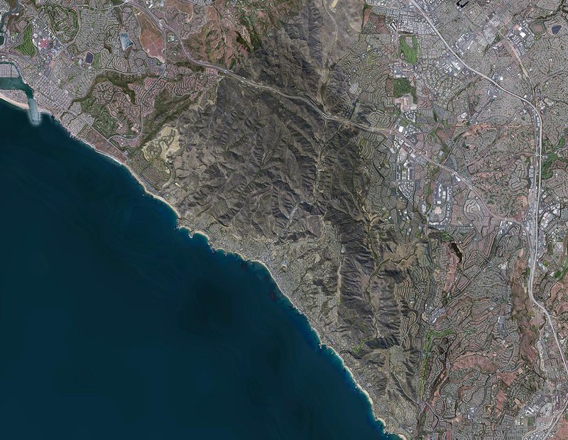 Mapping orthophoto image of the City of Laguna Beach, California overlaid on existing imagery