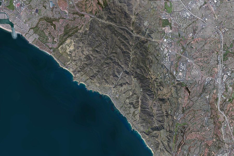 Mapping orthophoto image of the City of Laguna Beach, California overlaid on existing imagery