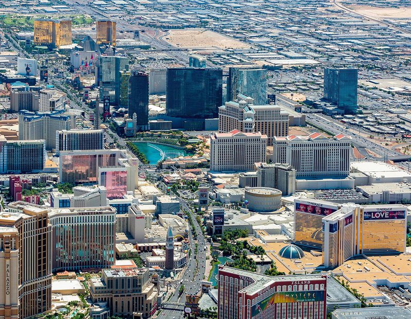 Aerial cityscape of the Las Vegas Strip in Nevada