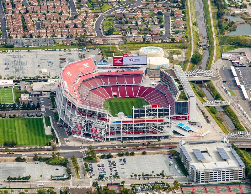 Sports image of Levi's Stadium home of the 49ers football team in Santa Clara, Californa