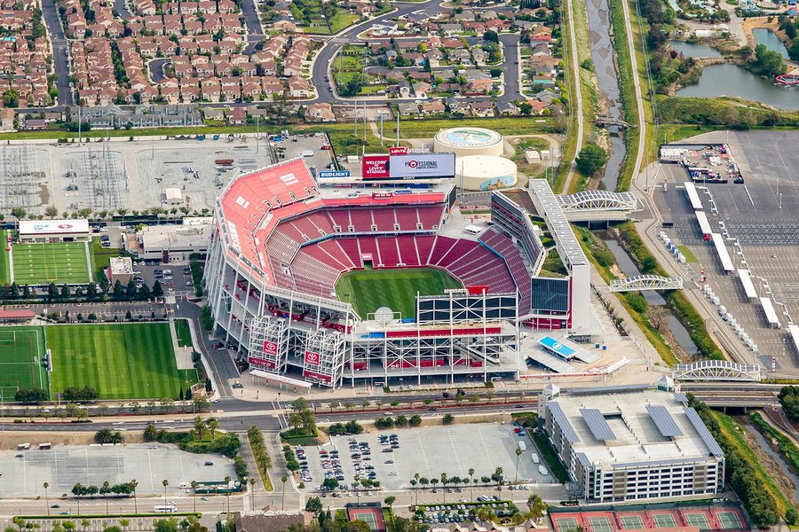 Sports image of Levi's Stadium home of the 49ers football team in Santa Clara, Californa