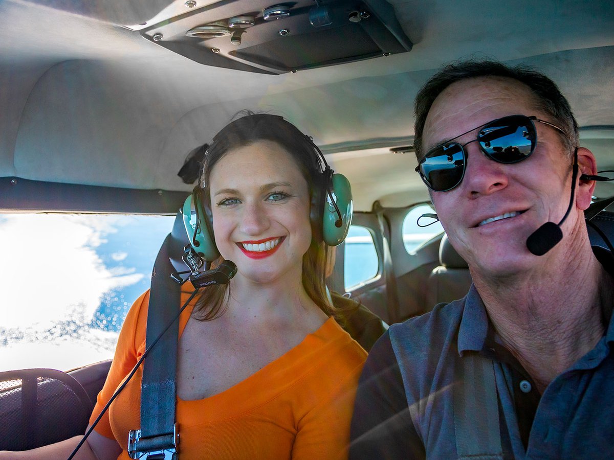 Blog photo of KEYT's Meredith Garofalo as she joined me on a flight for her segment "Life as an Aerial Photographer"