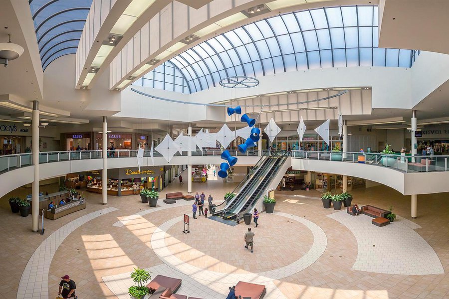 Interior architectural photo of the Shops at Montebello shopping center in Montebello, California