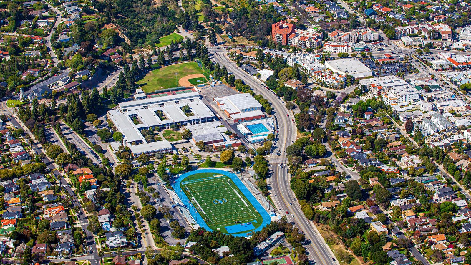 School image of Palisades Charter High School (Pali High) in the Pacific Palisades neighborhood of Los Angeles, California