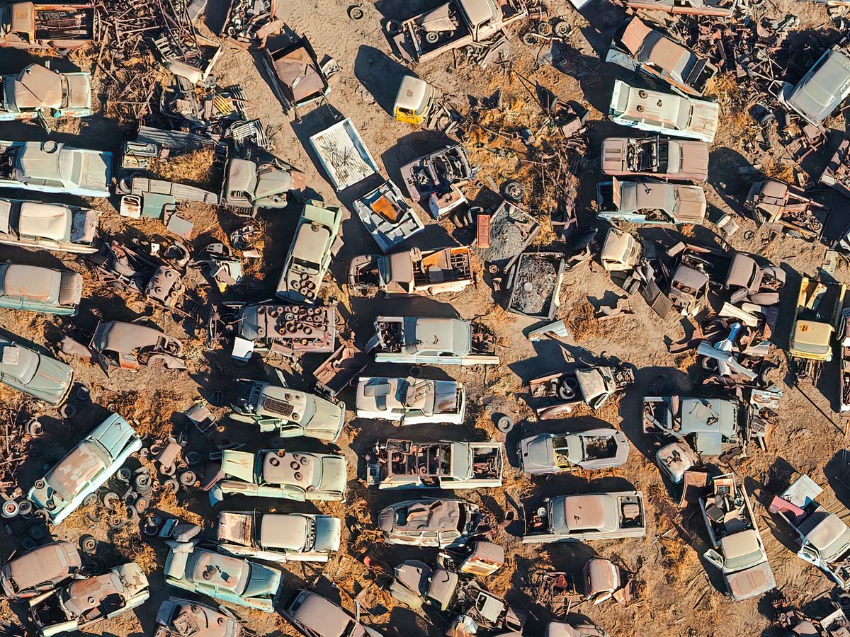 Close-up blog image of a wrecking yard in Fresno, California
