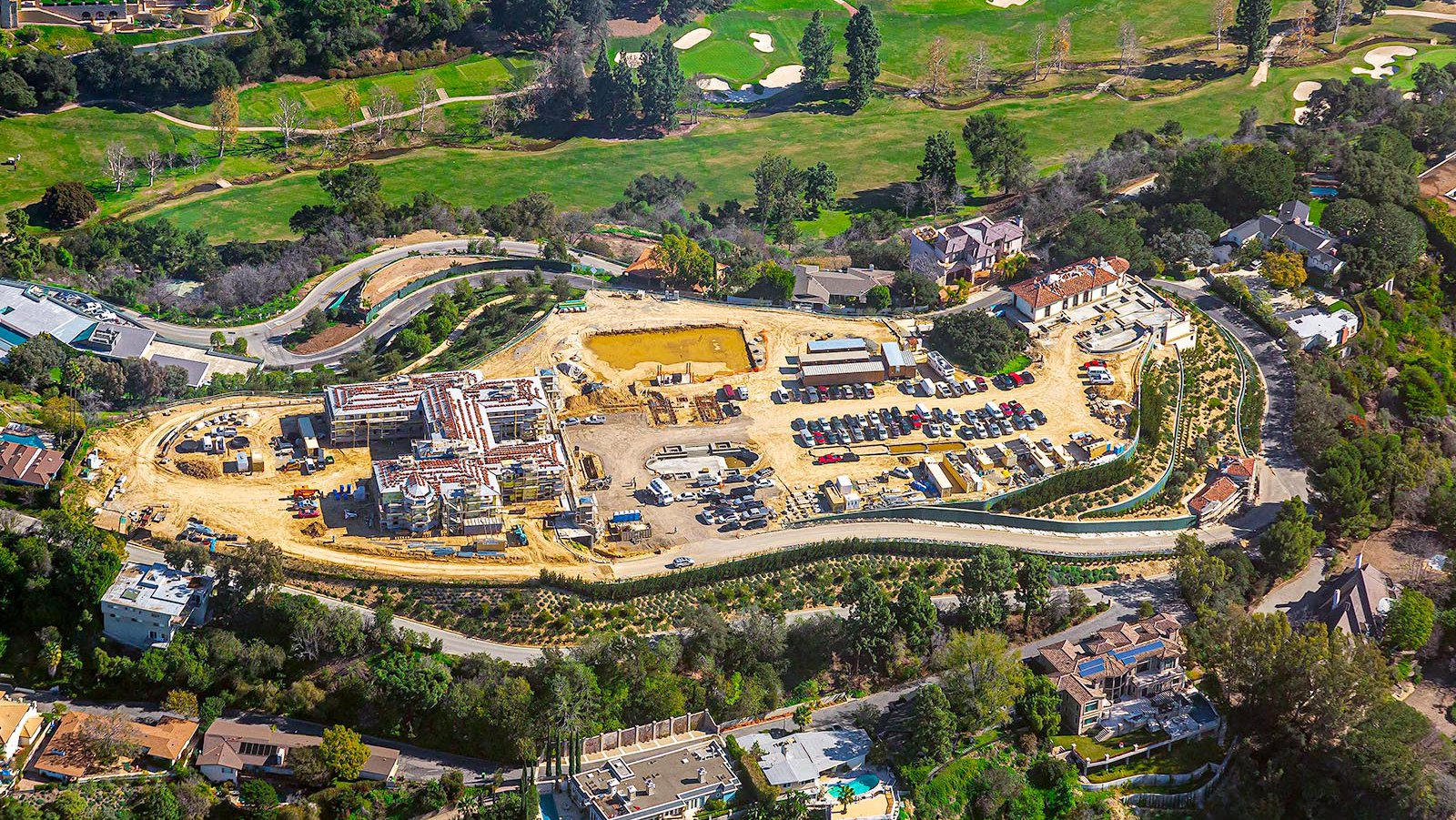 Aerial Photo of a Bel Air MegaMansion Construction