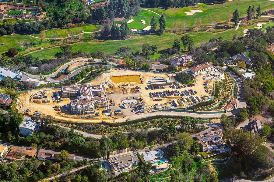 Aerial Photo of a Bel Air MegaMansion Construction