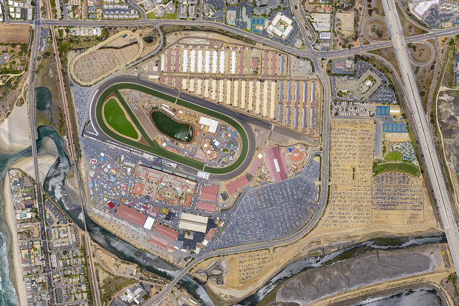 Mapping orthophoto image of the Del Mar Fairgrounds during the San Diego County Fair in Del Mar, California