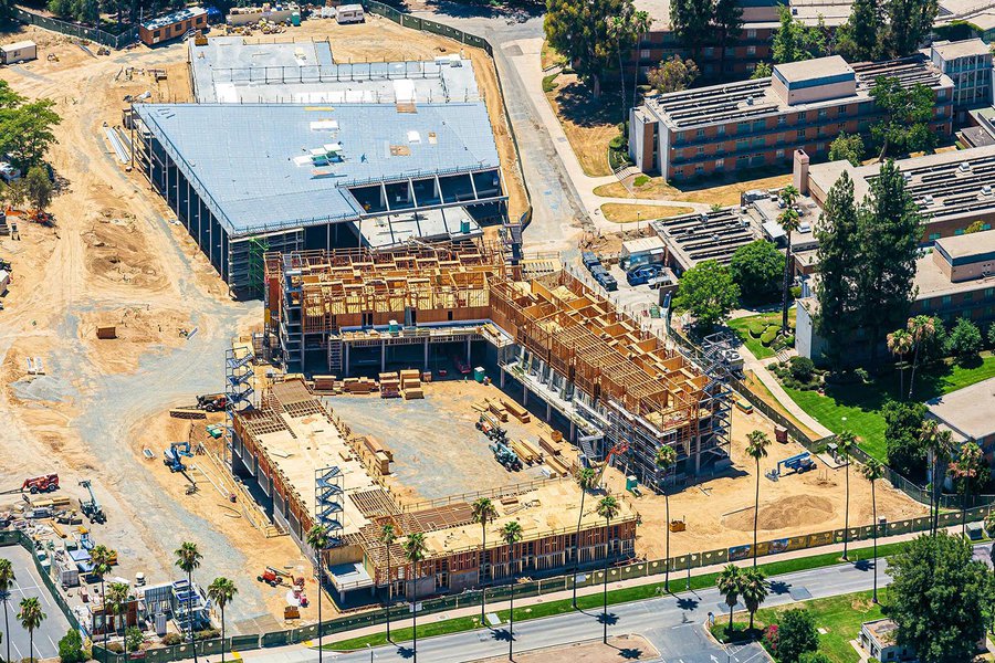 Construction photograph of student housing apartments at UC Riverside (UCR)