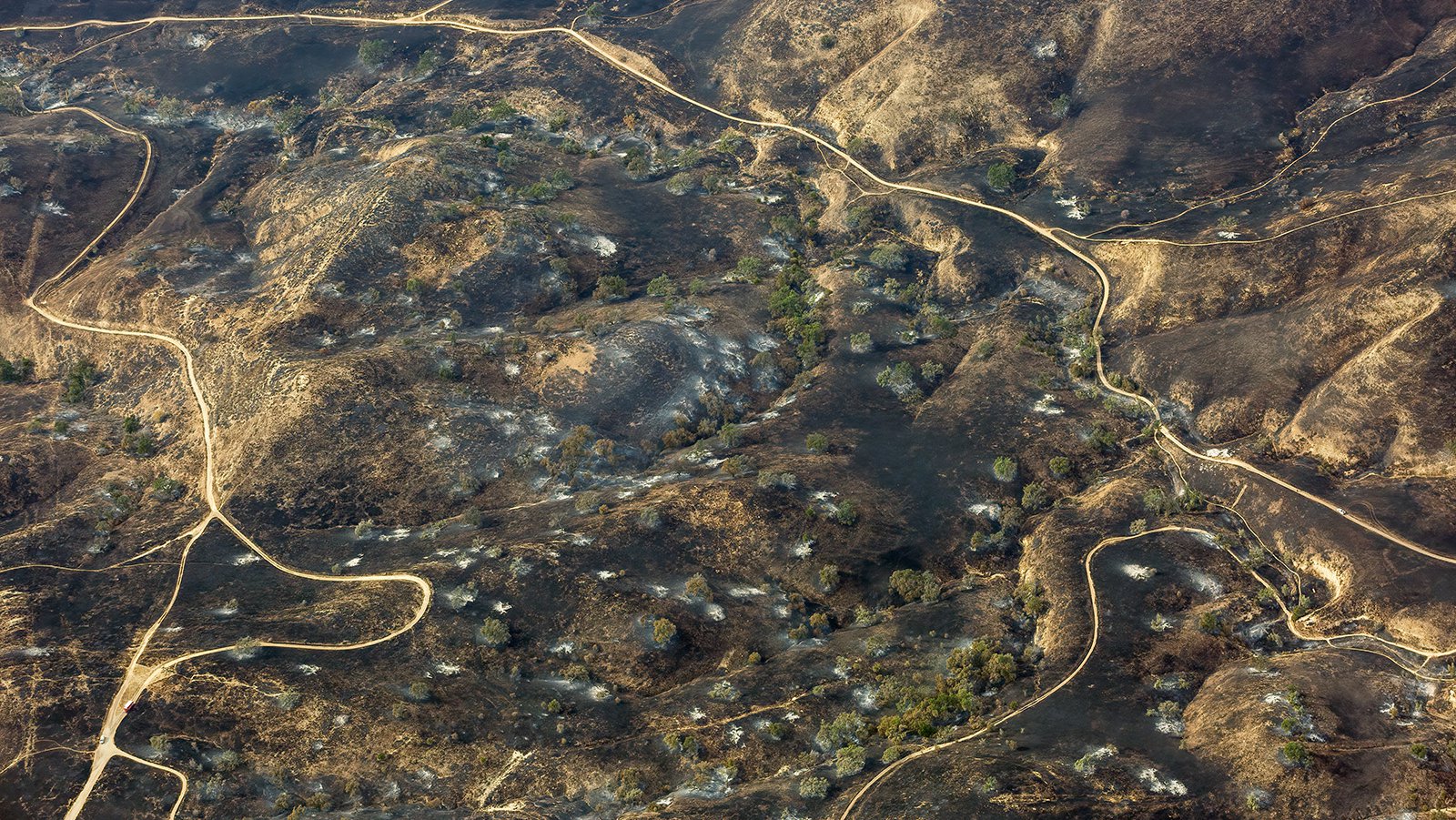 The Woolsey Fire burned nearly everything in its path, leaving the Las Virgenes Canyon Open Space Preserve a charred and desolate wasteland. This aerial photograph captures the utter devastation caused by one of California’s worst fire disasters.