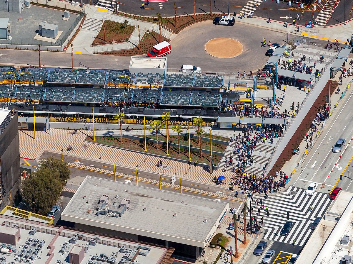 Blog image of the LA Metro Expo Line Phase II opening weekend at the final station in Santa Monica, California