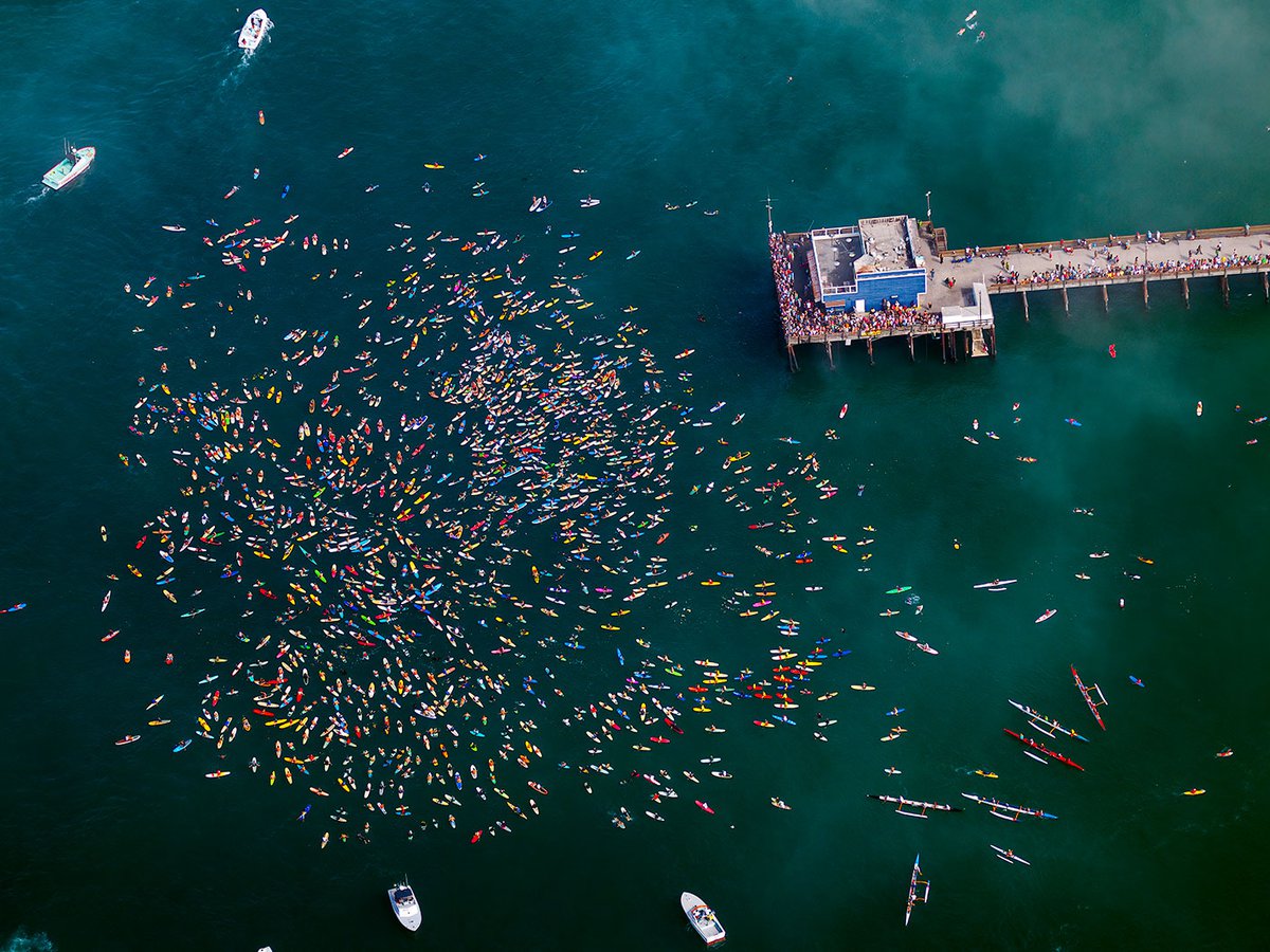 Blog photograph of the Lifeguard Ben Carlson Memorial Paddle-Out in Newport Beach, California