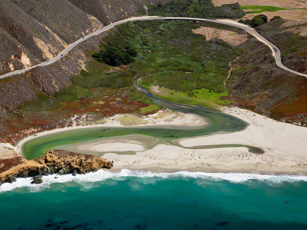Blog image of the Little Sur river where it drains into the Pacific Ocean in Big Sur, California