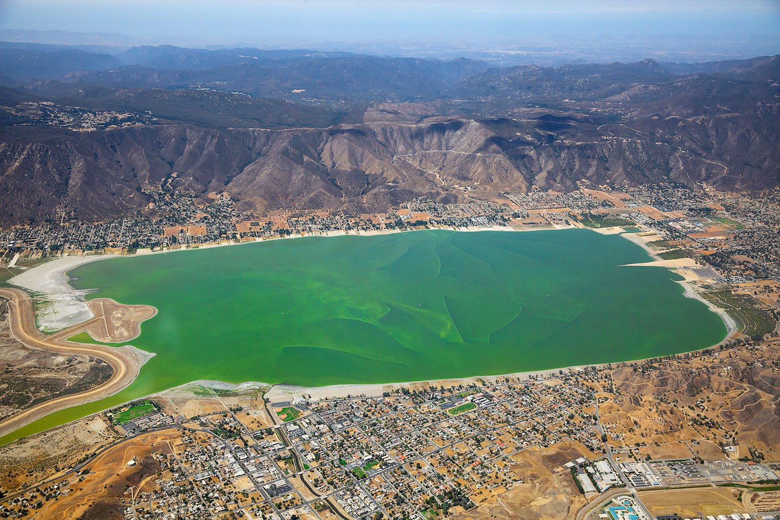 Lake Elsinore's Algae Bloom West Coast Aerial Photography, Inc