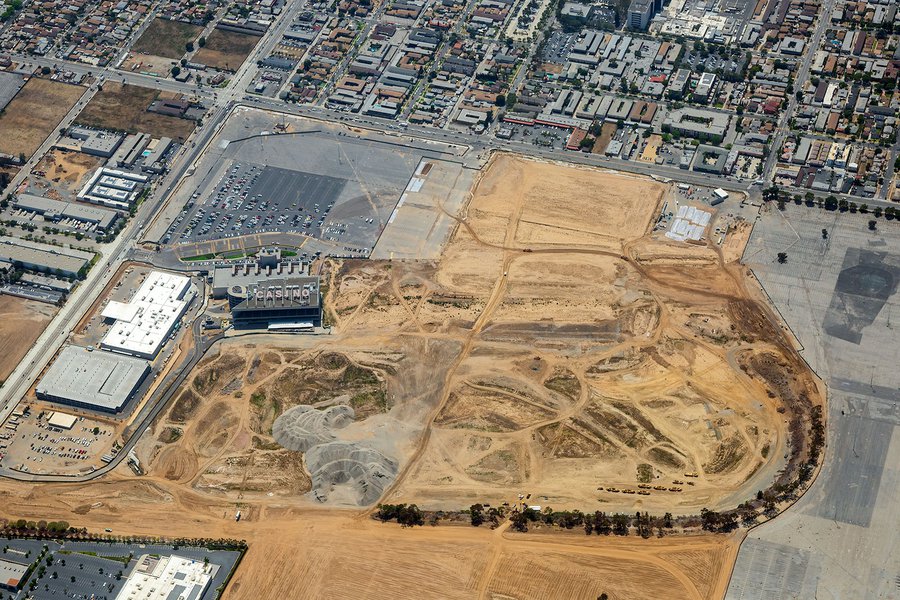 Blog photo of the Hollywood Park site after the removal of the race track in June 2016