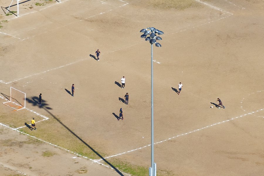 Blog photo of a group of men playing soccer on Christmas Day in Los Angeles, California