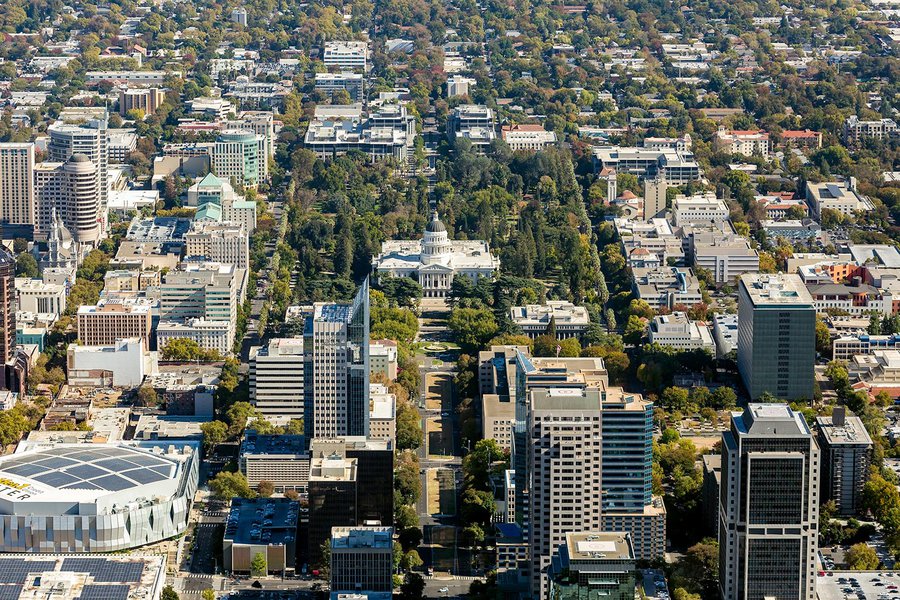 Blog image of the California State Capitol nestled in the middle of Sacramento, California