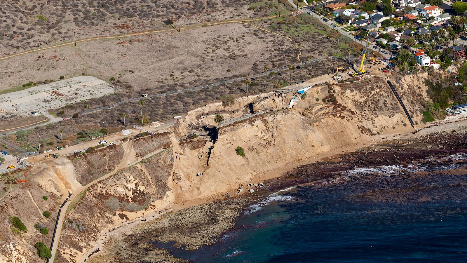 Blog photo of the San Pedro Landslide, where Paseo del Mar fell into the ocean in between San Pedro and Palos Verdes