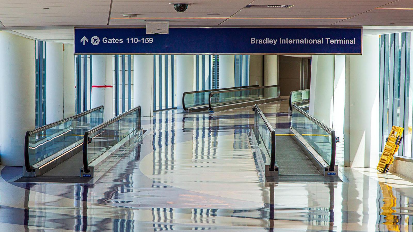 Final Interior Architectural photo showing the completion of construction at Bradley International Terminal at LAX (Los Angeles International Airport)